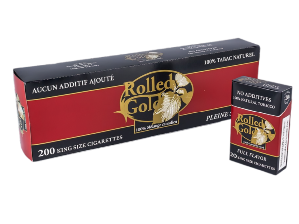 image of rolled gold cigarettes